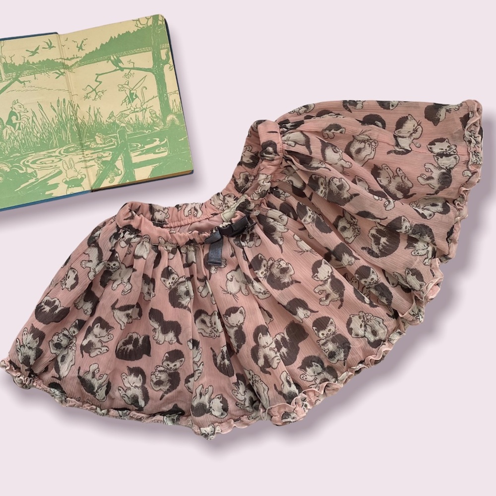 LITTLE GOLDEN BOOK MOMENTS pink ruffled kitten skirt 4T